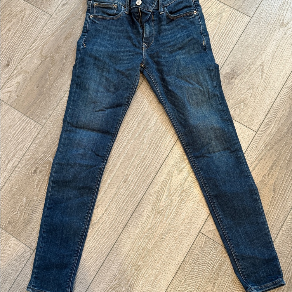 Express Blue Skinny Jeans with Natural Fading